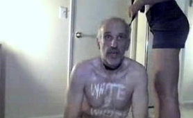 Kinky Old Guy Dominated By A Sexy Slender Babe On Webcam