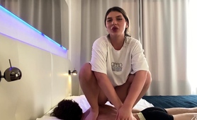 Dominant Curvy Young Babe Punishing Submissive Boyfriend