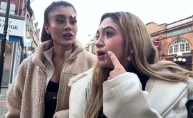 Filthy sluts walking in public with cum on their faces