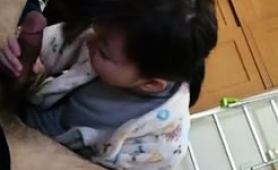 Amateur Japanese Babe Works Her Lovely Lips On A Pov Cock